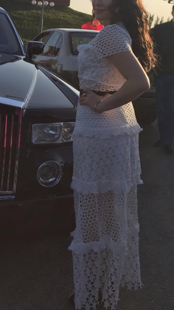 Платье в пол белое кружевное