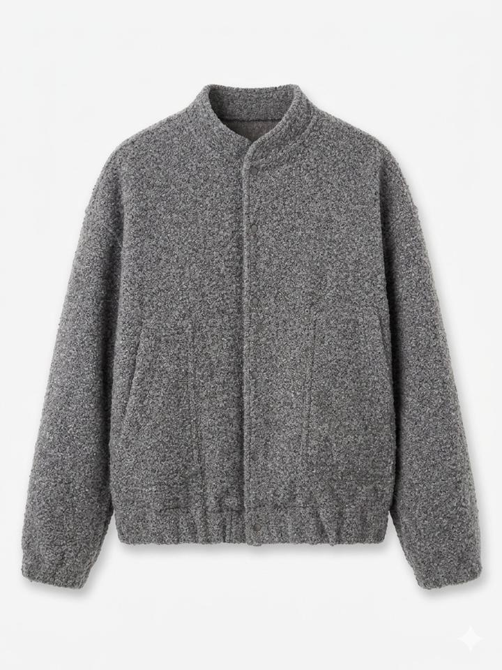 Текстурный бомбер из шерсти букле