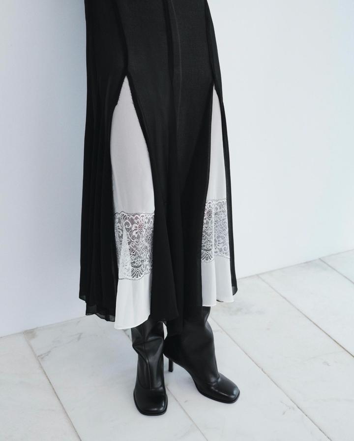 Платье двухслойное с кружевом Zara