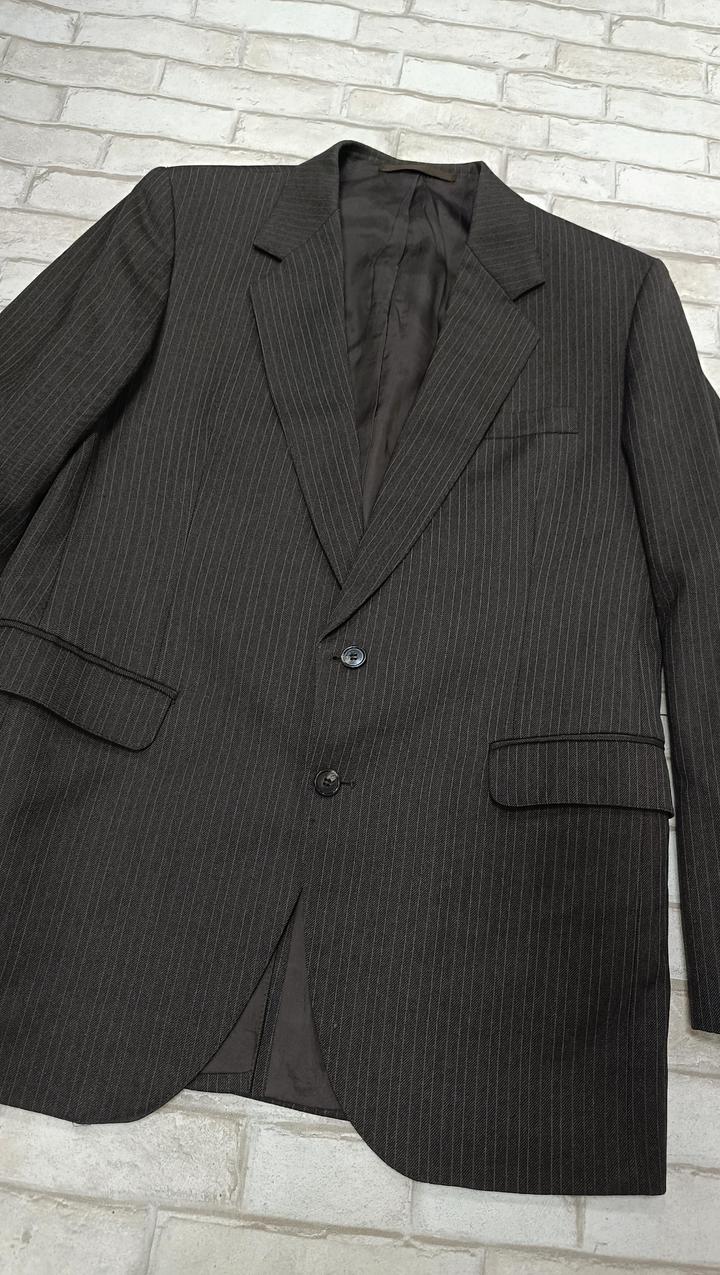 Винтаж Коричневый в клетку мужской пиджак