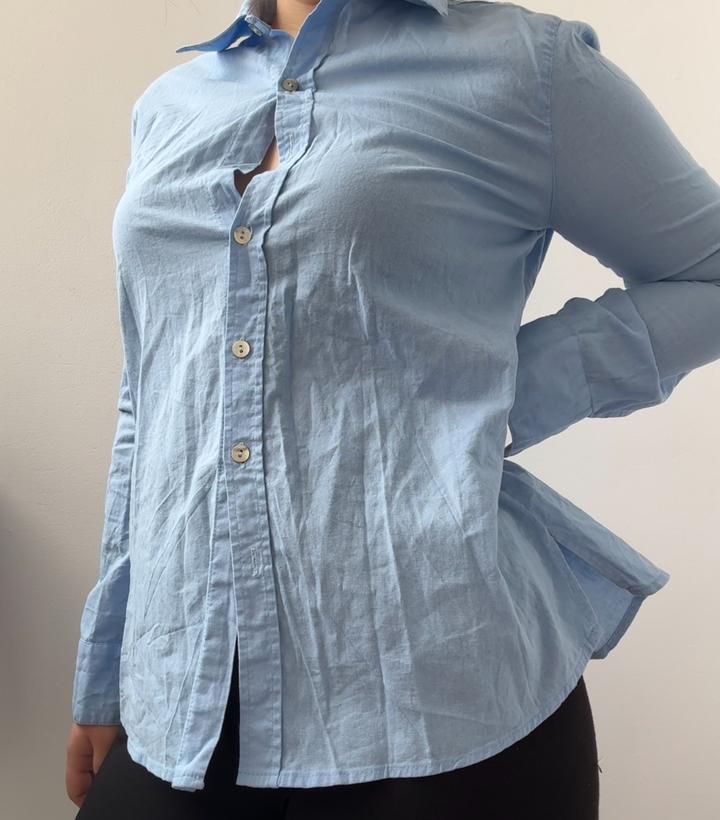 голубая рубашка massimo dutti