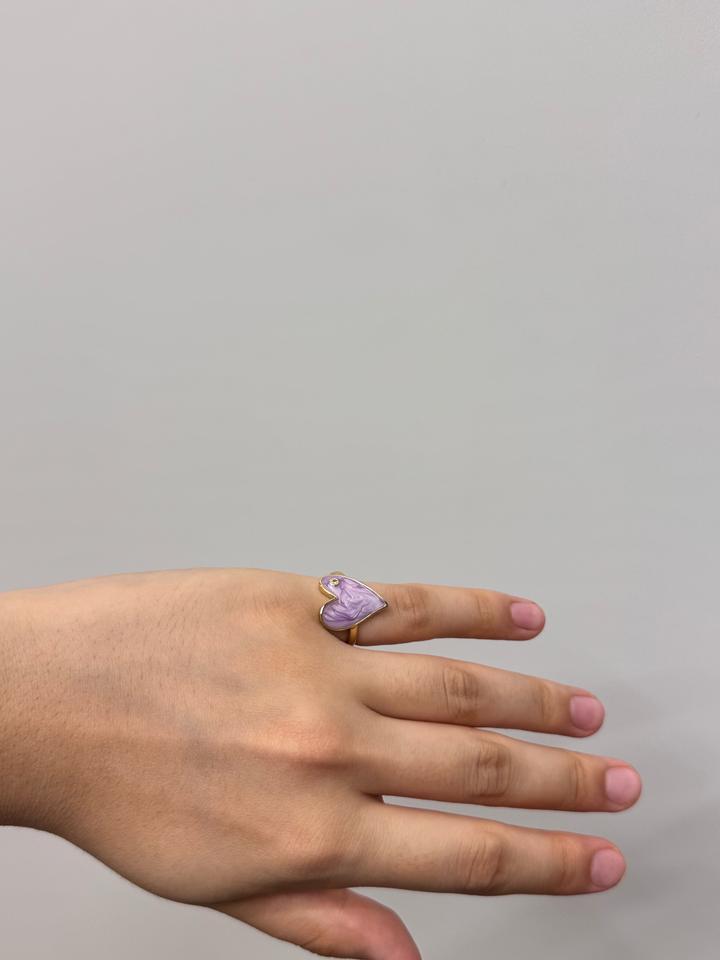 Элегантное красивое кольцо сердечко / ювелирные изделия / украшения