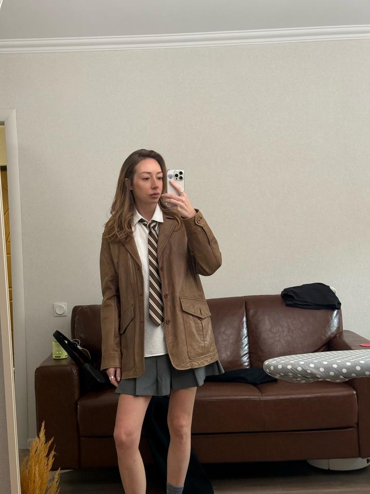 пиджак кожаный