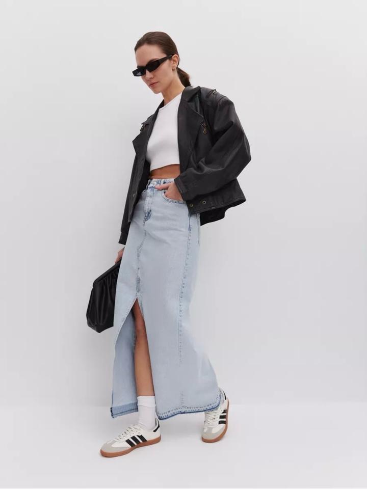 Джинсовая юбка макси