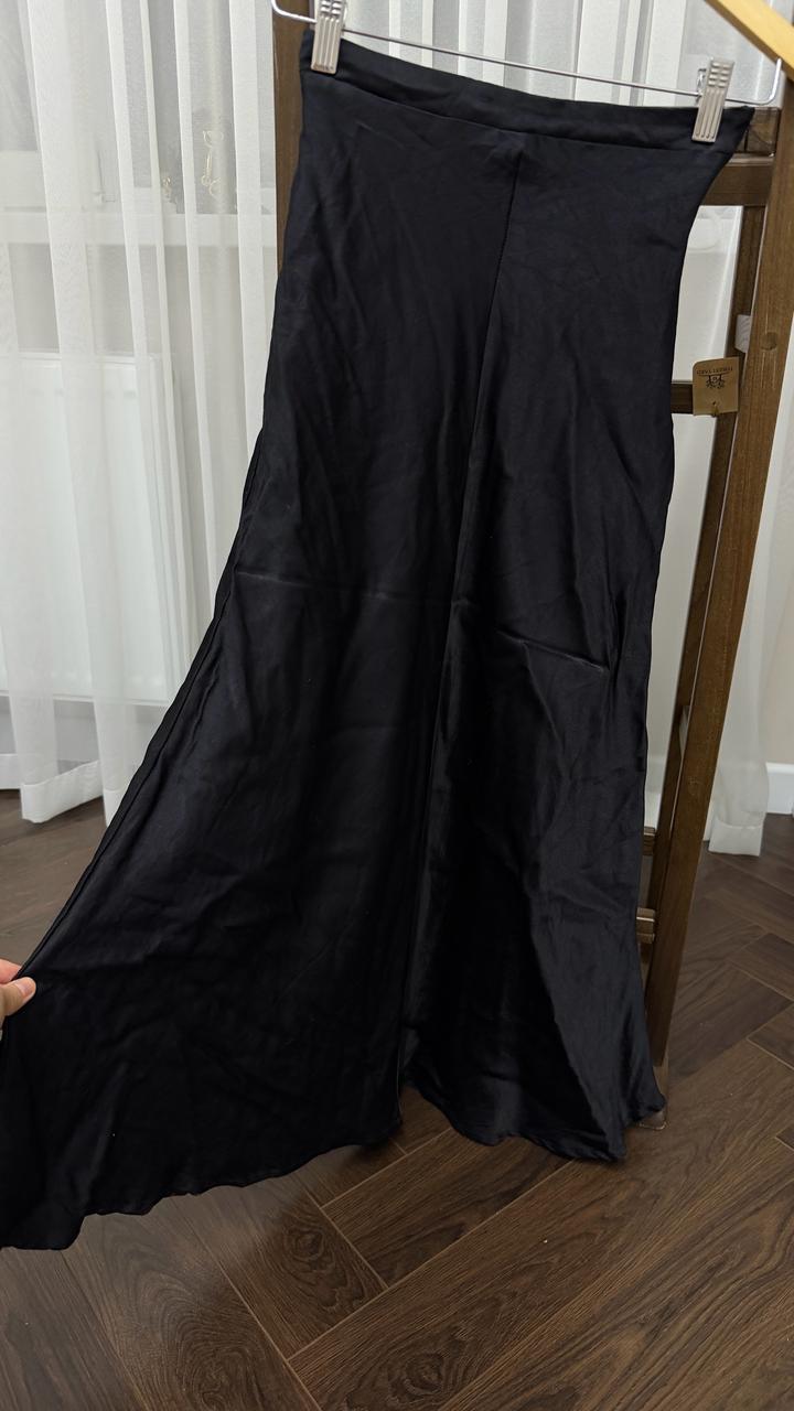 Двойка: рубашка, юбка длина миди атлас , размер XS