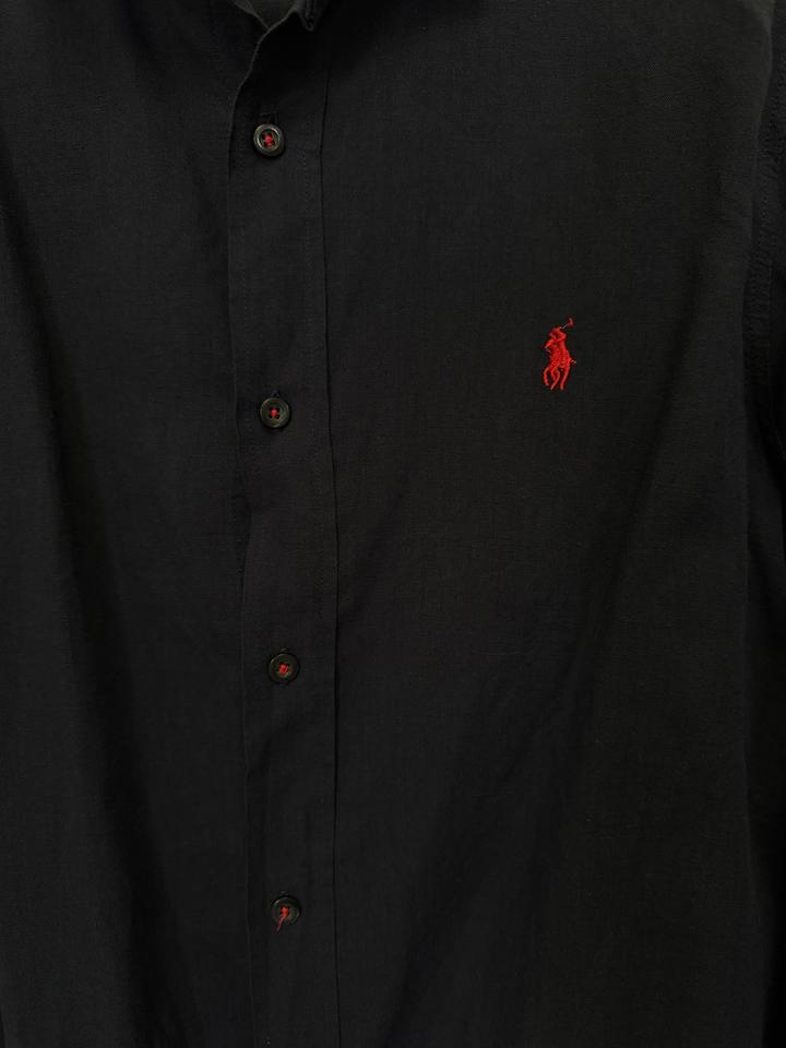 Мужская синяя льняная рубашка Polo by Ralph Lauren