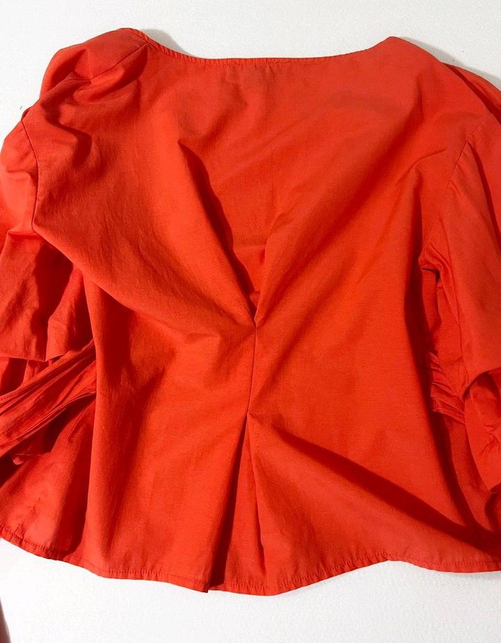 Блуза M 46 размер блузка коралловая рубашка рукав 3/4