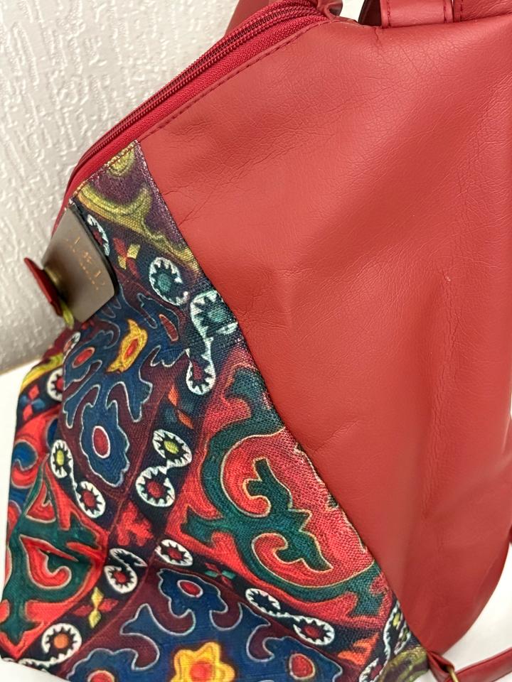 Бордовый рюкзак в этно стиле (с ою)