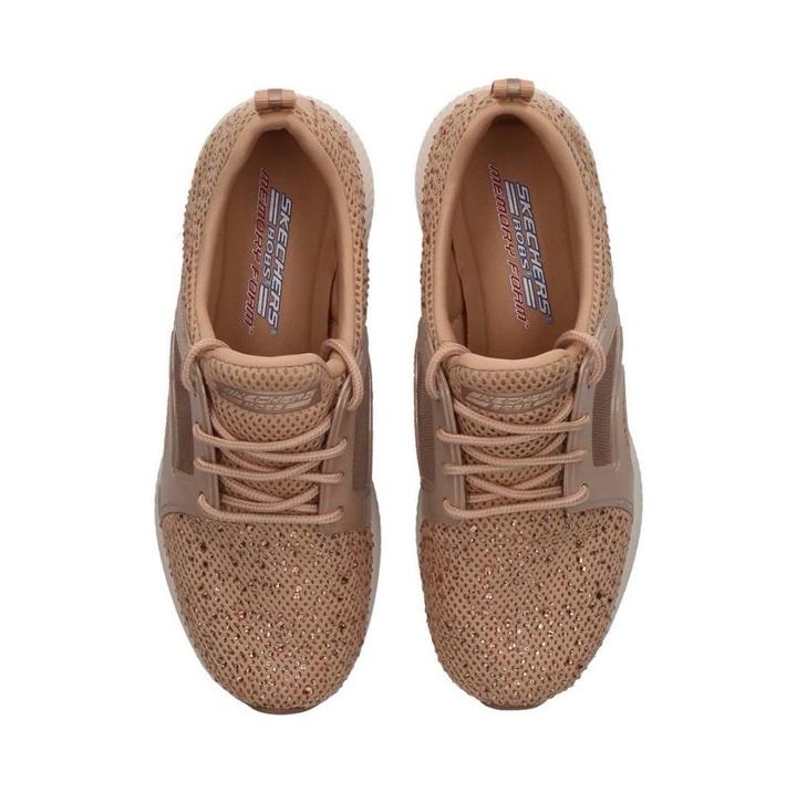 Оригинальные кроссовки Skechers BOBS со стразами (Rose Gold)