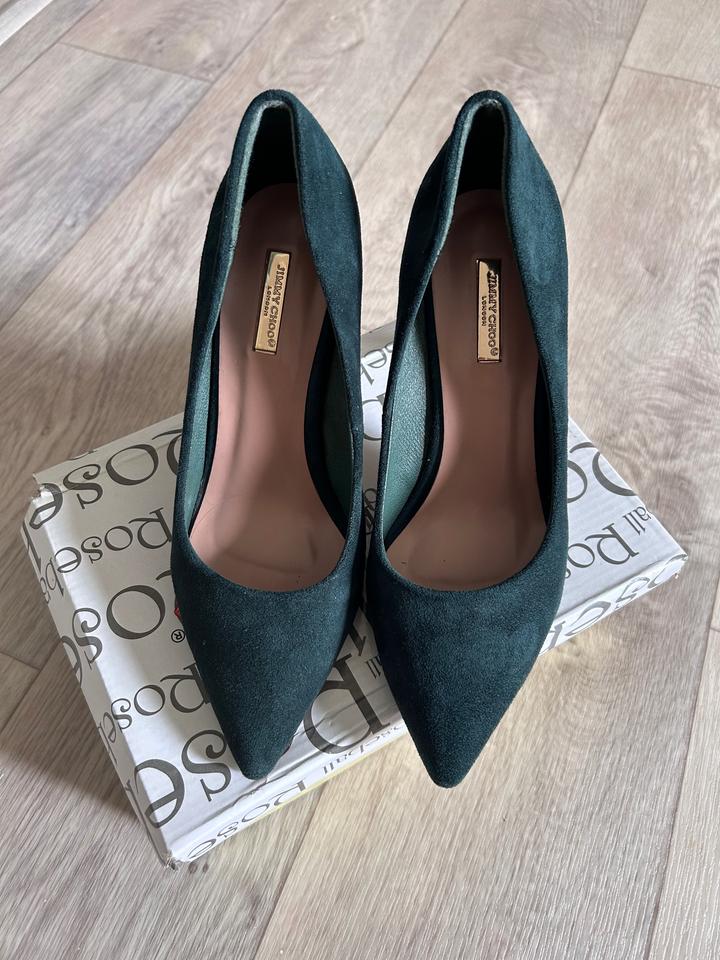 JIMMY CHOO туфли изумруд/темно зеленый,замшевые