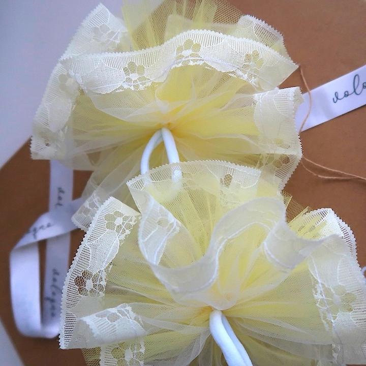 Банты на резинке, 2 шт, 17 см, желтый