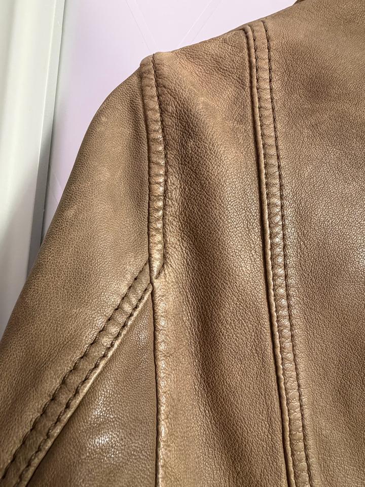 Кожаная куртка Massimo Dutti, хаки