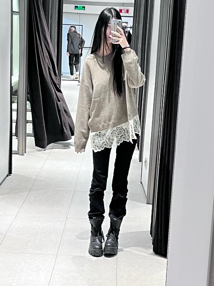 Свитер с кружевами Zara