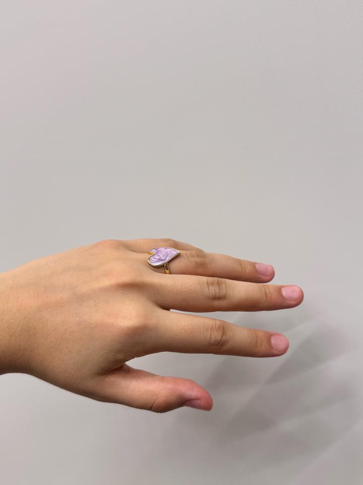 Элегантное красивое кольцо сердечко / ювелирные изделия / украшения