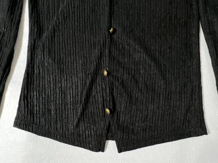 Новый черный топ блузка S р 42-44 с блеском офисный casual textured рубашка