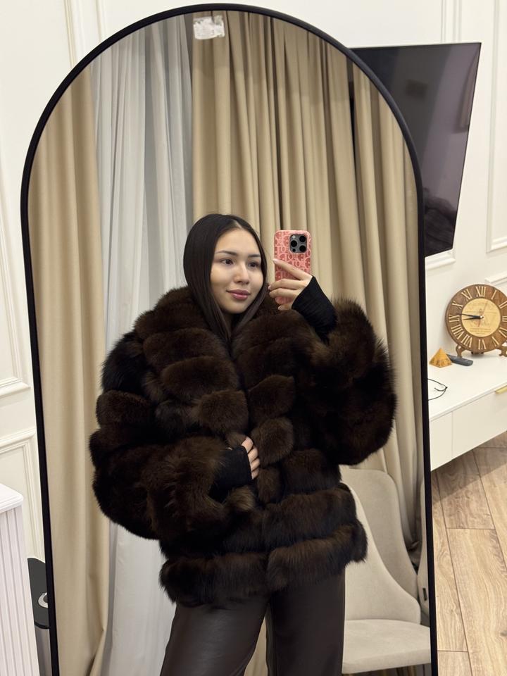 Шуба натуральный песец