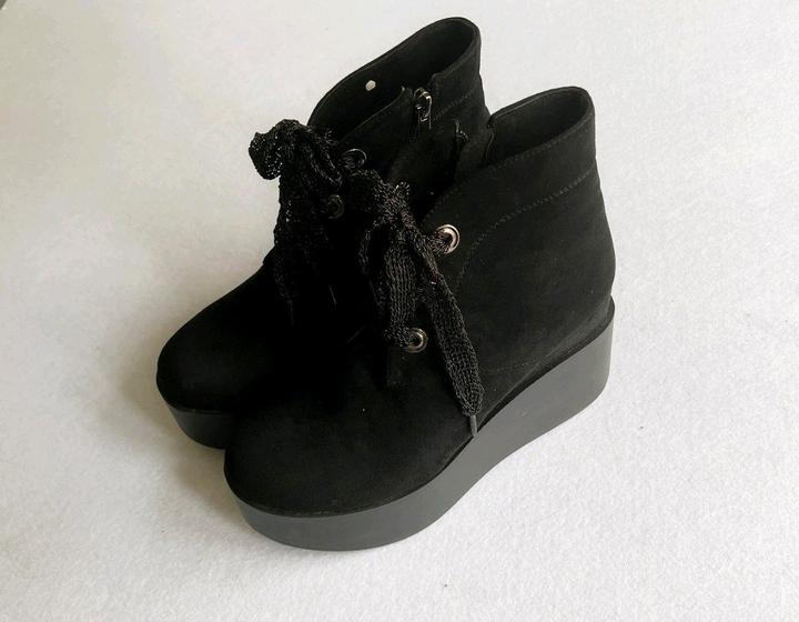 Ботинки ботильоны 38 размер на платформе искусственная замша