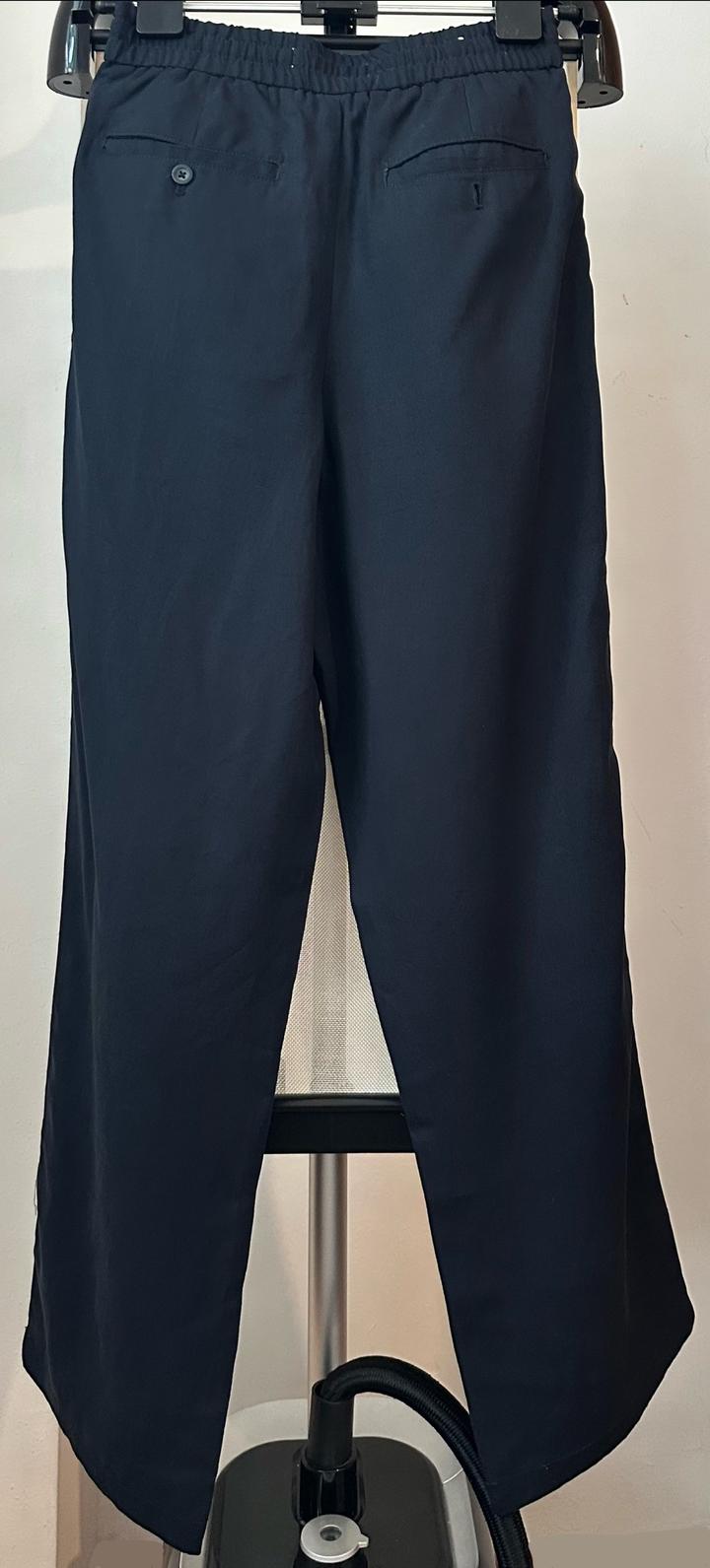 Брюки Zara на завязках (S) — темно-синие / Navy