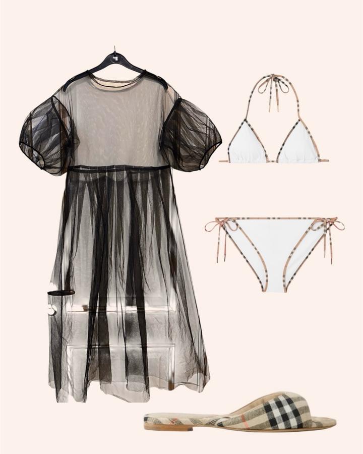 Чёрное фатиновое платье с объёмными рукавами