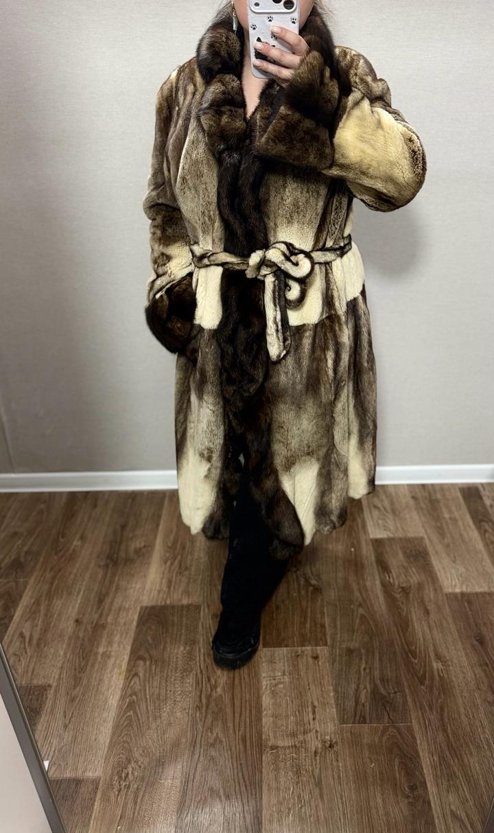 Шуба из стрижанной норки.