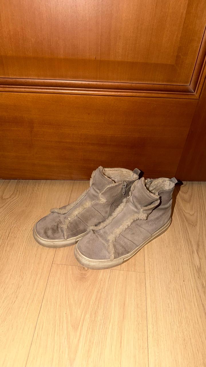 Замшевые сапоги с мехом