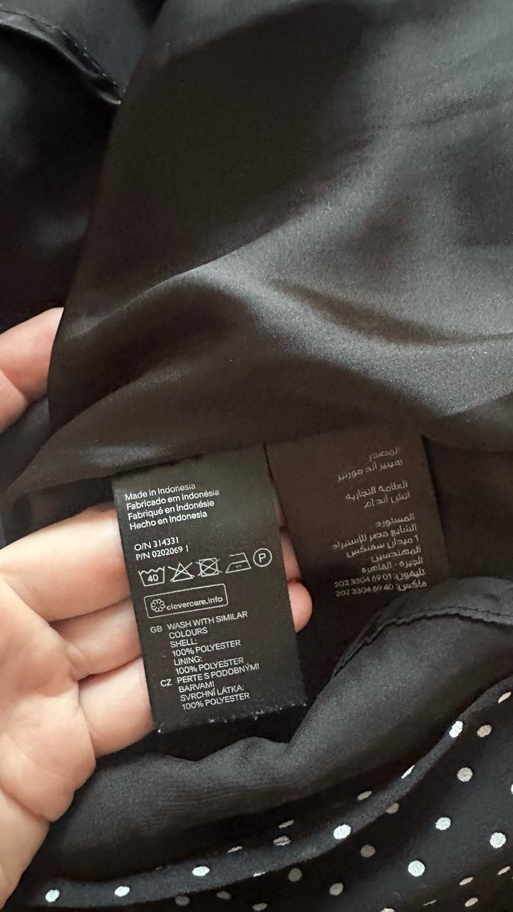 H&M платье в горох с плиссировкой и поясом