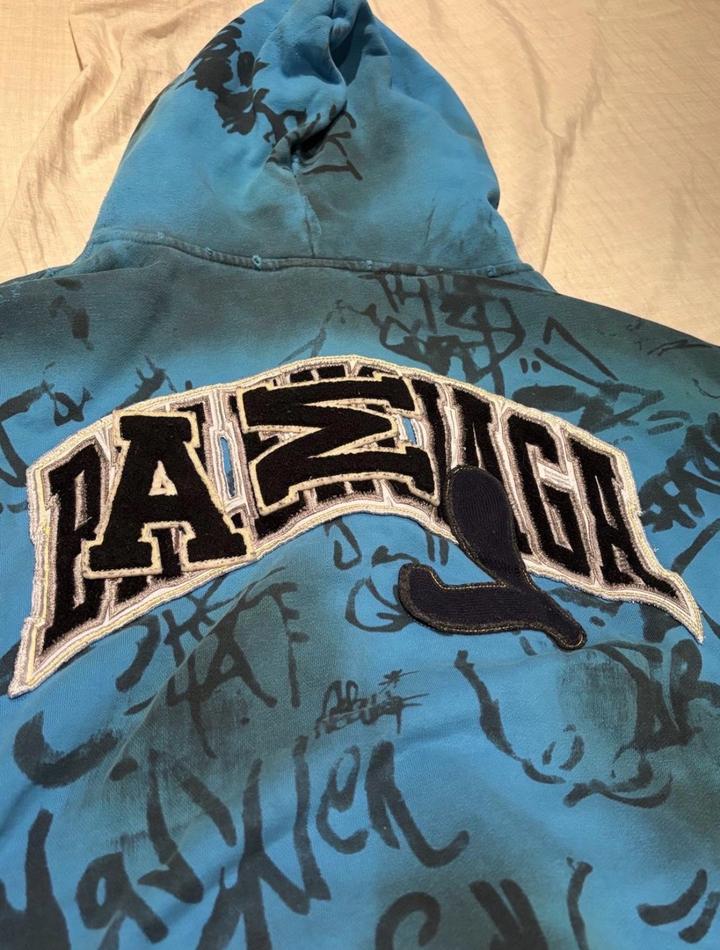 Balenciaga Skater Zip Hoodie Blue