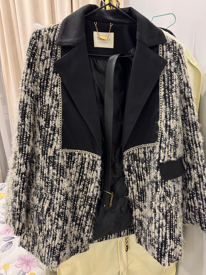 Элегантный твидовый жакет с утеплённой подкладкой