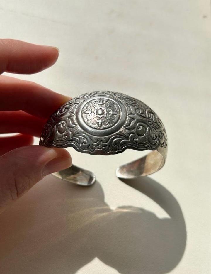 Серебряный казахский браслет