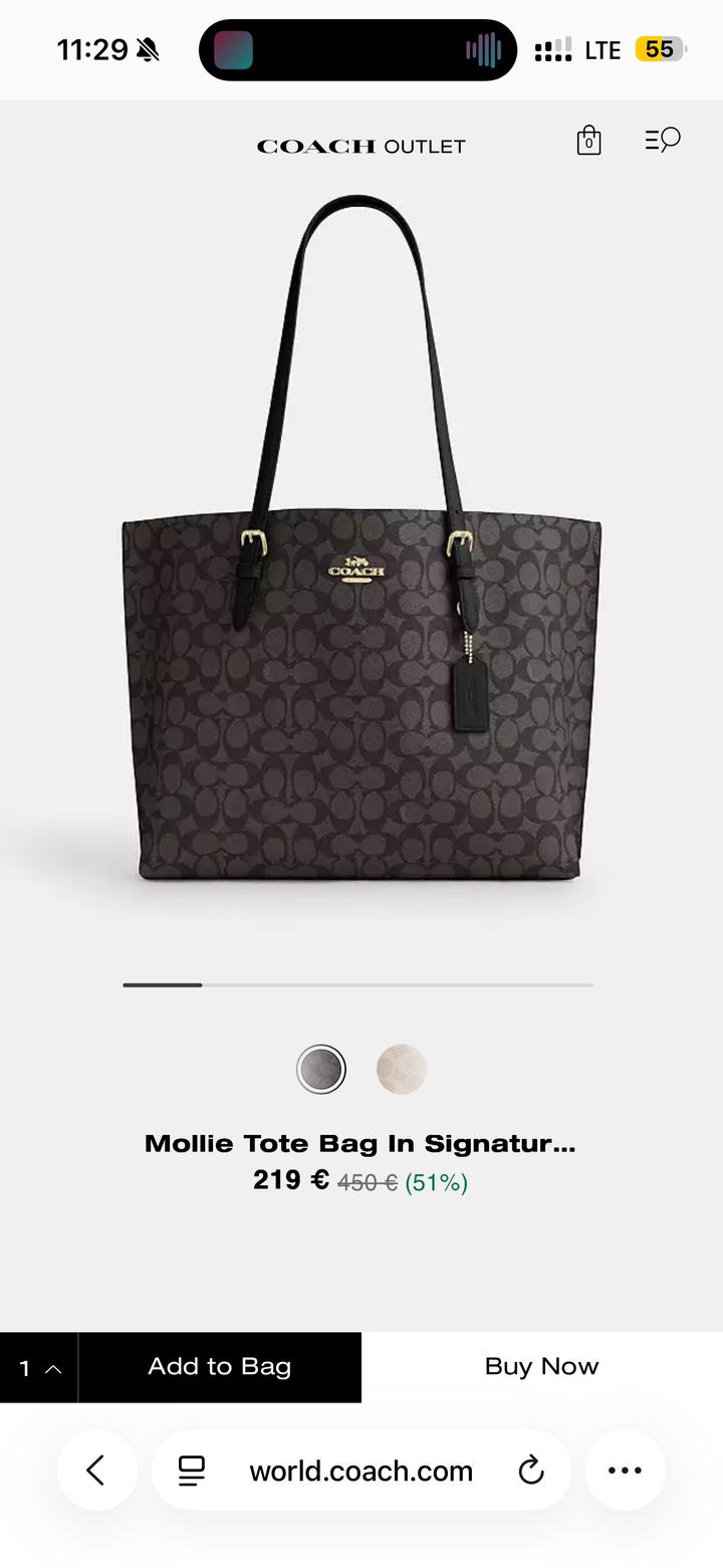 Сумка coach mollie tote bag