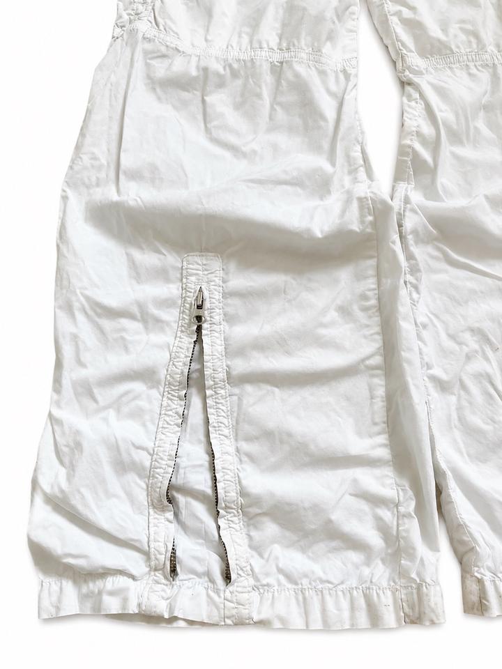 Denim parachute bootcut pants