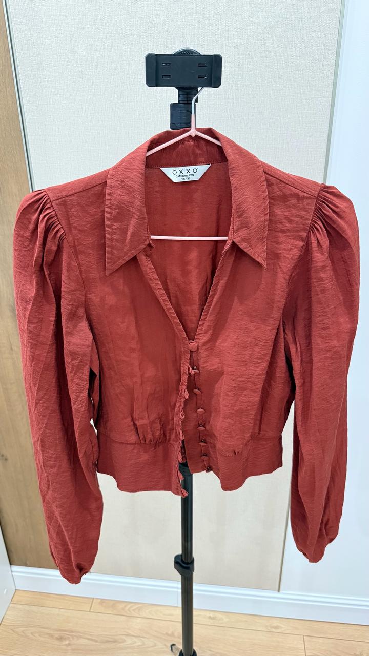 Рубашка блузка бардовая