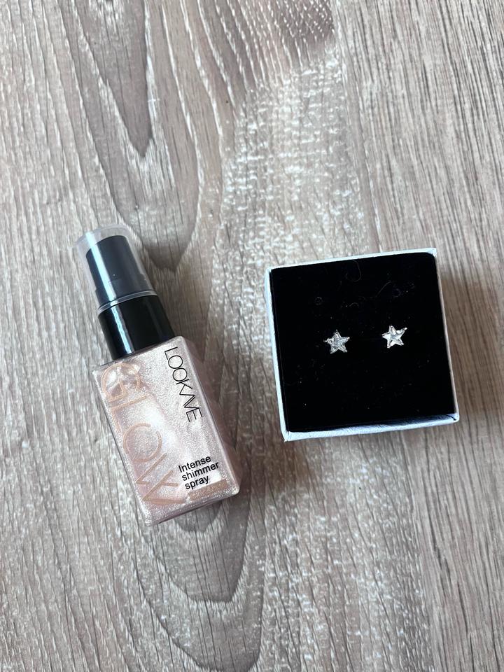 Пусеты Звездочки и спрей хайлайтер для тела