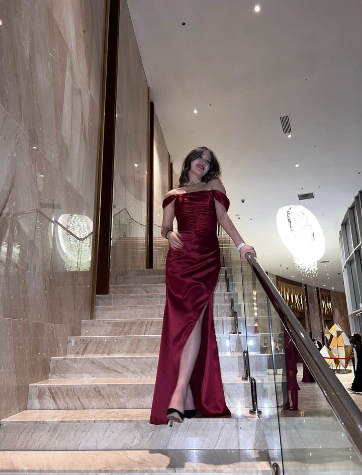 бордовое платье EMBARK