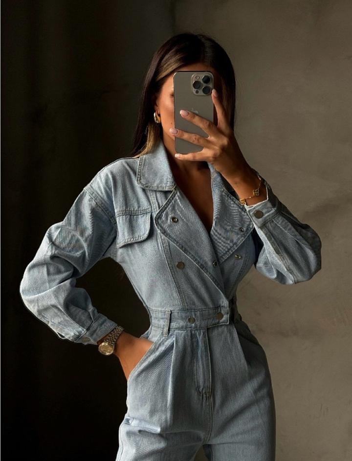 Деним-комбинезон ,идеальный выбор для стильных и уверенных!