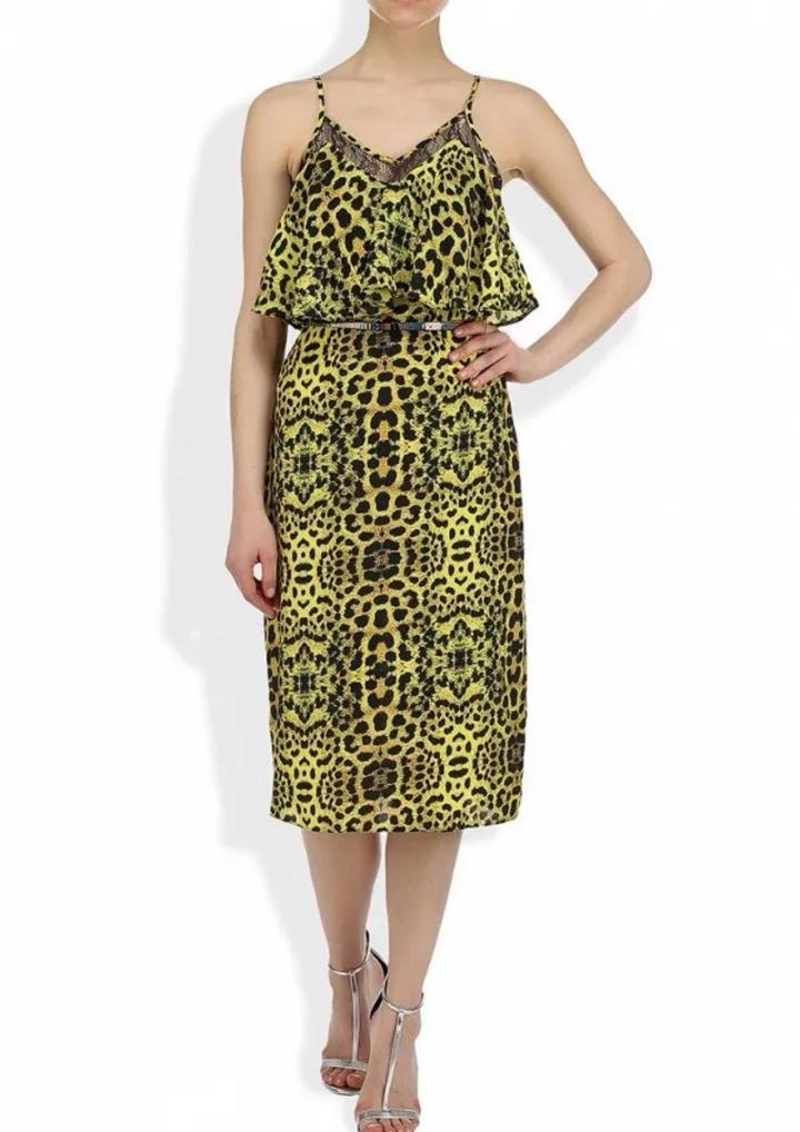 Платье River Island, вискоза 100%, леопардовый принт, UK 8
