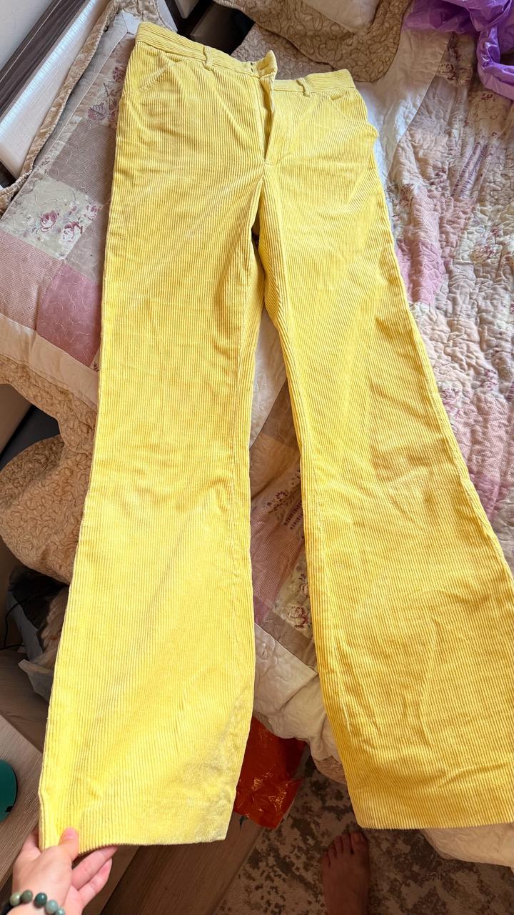 Желтые вельветовые джинсы Massimo Duti, 36