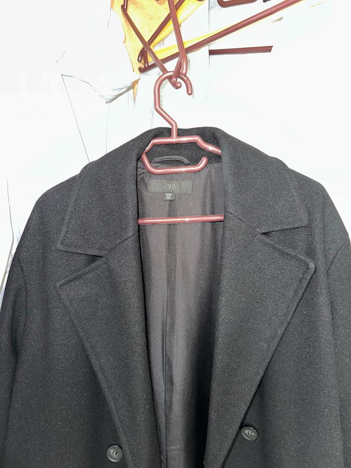 Черное пальто Zara,оверсайз