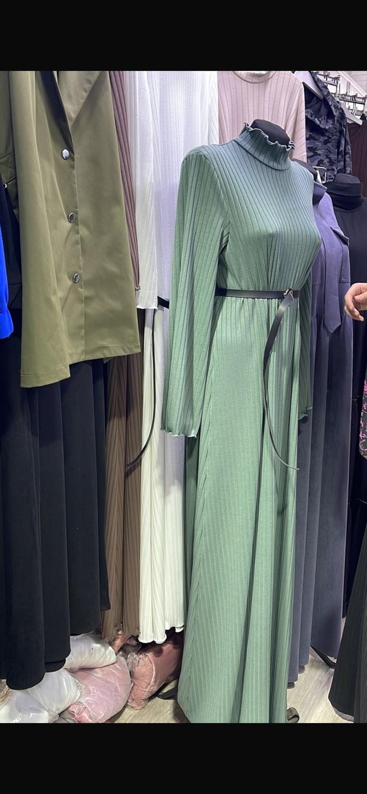 Платье в рубчик