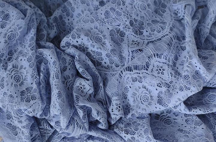 Ткань кружево голубое