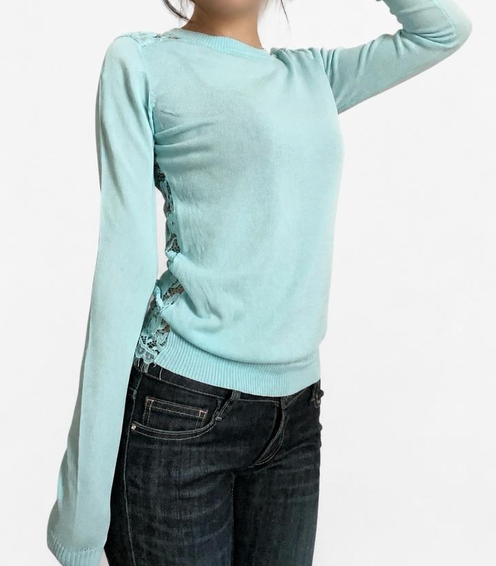 Lace back sweater