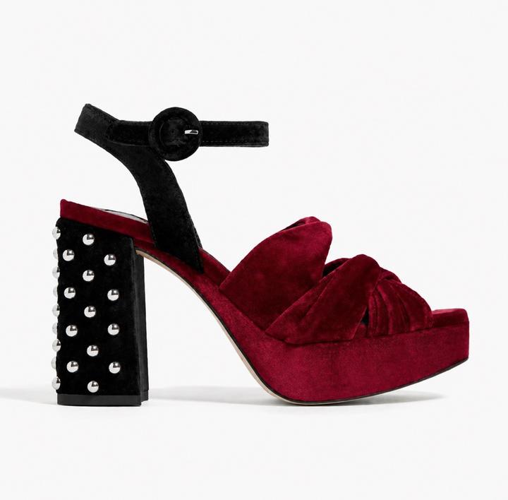 Zara бархатные босоножки на платформе, размер 37