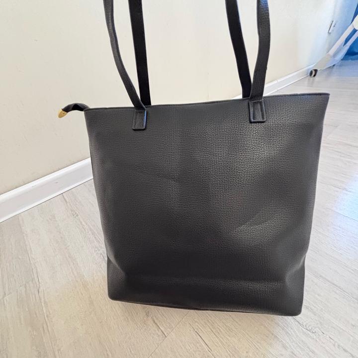 🖤 Большой шопер Coach черного цвета с золотистой фурнитурой + картхолдер