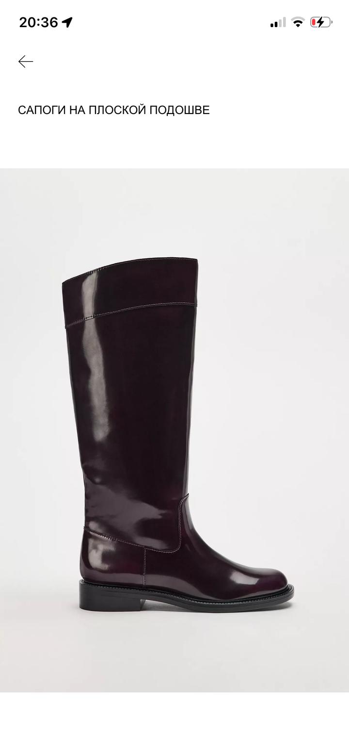 Сапоги цвета бургунди Zara