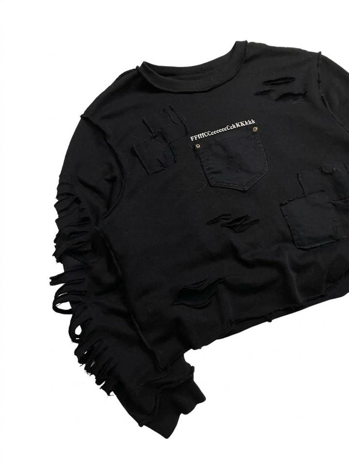 Custom Distressed Sweatshirt — Handcrafted 1/1