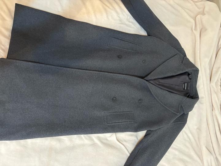 Пальто серый макси