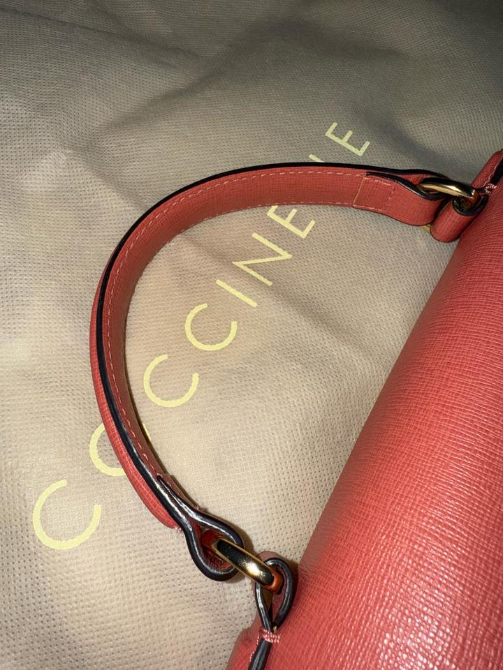 Сумка COCCINELLE оригинал в сафьяновой коже, терракотовый цвет