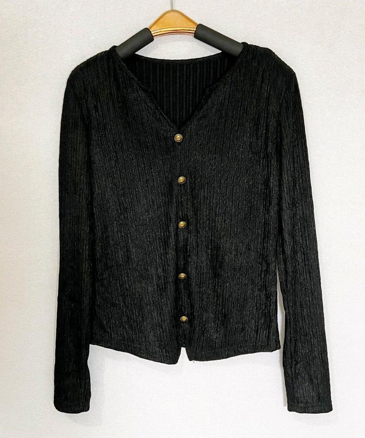 Новый черный топ блузка S р 42-44 с блеском офисный casual textured рубашка