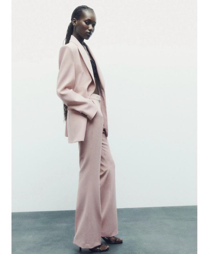 Бежево-розовый брюки Zara