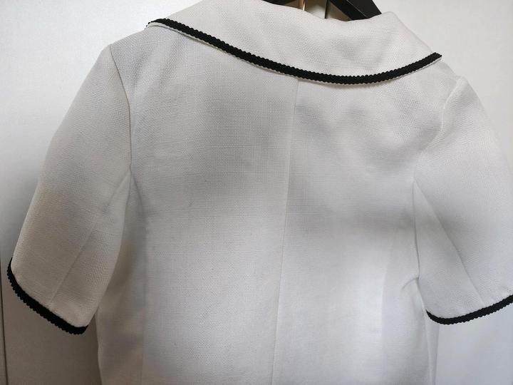 Белый блейзер/жакет твидовый с коротким рукавом